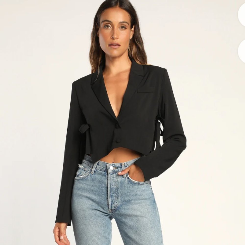 Brand New Black Long Sleeve Double Breasted Blazer